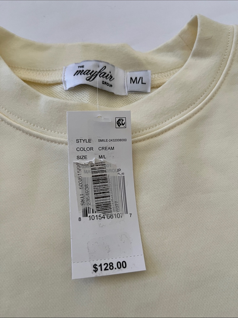 Graphic 'SMILE' Cream Sweatshirt - Picture 8 of 10